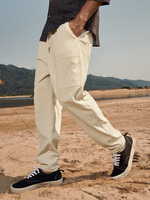 Pantalon Homme Pure Color Pocket Decor Cheville Longueur