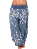 Pantalon large à imprimé floral pour femmes décontractées