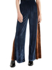 Pantalon large à épissures couleur or velours