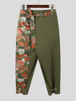 Pantalon large décontracté à imprimé floral pour hommes