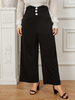 Pantalon Large Noir Taille Plus