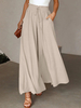 Pantalon large uni à cordon de serrage à la taille