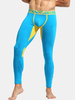 Pantalon long Johns thermique à la taille de lettre convexe de couleurs contrastantes pour hommes