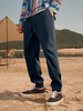 Pantalon Longueur à jambe élastique pour hommes de couleur unie