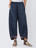 Pantalon patchwork à imprimé floral irrégulier pour femme