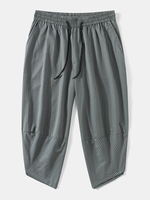 Pantalon épissé multi-poches à rayures irrégulières pour hommes