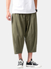Pantalon pour homme Vintage couleur unie avec cordon de serrage en veau décontracté Longueur