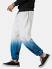 Pantalon pour hommes en coton ombré lâche décontracté taille élastique avec cordon de serrage