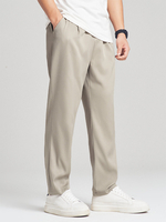 Pantalon"idien à Boutons de Couleur Unie pour Homme avec Poche