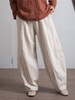 Pantalon sarouel à poche latérale de couleur unie pour femmes