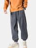 Pantalon sarouel en velours côtelé noir pour homme