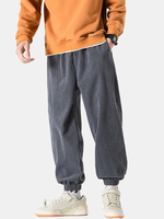 Pantalon sarouel en velours côtelé noir pour homme
