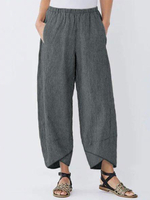 Pantalon sarouel rayé à taille élastique pour femme