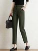 Pantalon sur mesure avec poches contrastées et ourlet étagé pour femme