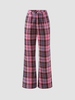 Pantalon taille haute à carreaux