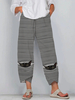 Pantalon taille élastique décontracté imprimé chat mignon pour femmes avec poche