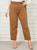 Pantalon taille plus froncé à motif boutonné