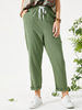 Pantalon uni à cordon de serrage avec poche pour femme