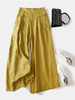 Pantalon uni à jambe large avec poche pour femme