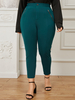 Pantalon zippé à boutons de grande taille