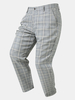 Pantalon zippé à double poche à imprimé treillis pour homme