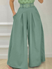 Pantalons décontractés à poches latérales décontractées à jambe large et à jambe large pour femmes
