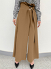 Pantalons décontractés pour femmes à plis unis et à jambes larges épissés Maxi Longueur