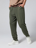 Pantalons de couleur pure à taille élastique décontractée pour hommes Pantalons droits à coupe ample