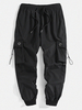 Pantalons de jogging décontractés pour hommes de couleur unie avec cordons élastiques