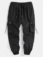 Pantalons de jogging décontractés pour hommes de couleur unie avec cordons élastiques