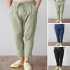 Pantalons de lin en vrac taille élastique pour hommes occasionnels pantalons de travail de bureau formel Harem