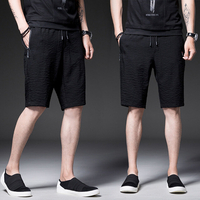 Pantalons pour hommes Quarter Zipper Pocket Thin Section Cinq Saison Pur Noir Short