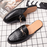 Pantoufles décontractées à la maison en cuir véritable pour hommes