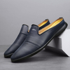 Pantoufles décontractées plates en cuir microfibre pour hommes Soft