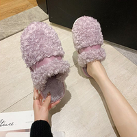 Pantoufles en coton en peluche confortables pour femmes
