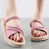 Pantoufles en daim de couleur unie pour femmes Soft