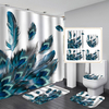 Paon Plumes 4 PCS Étanche Salle De Bains Rideau De Douche Toilette Couverture Tapis Antidérapant Tapis De Sol Tapis Sall