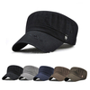 Papa Réglable Militaire Plat Chapeaux Extérieur Coton Visière Écran Cranté Casquette Homme