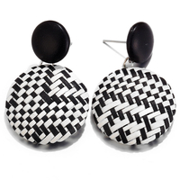 Papier africain tressant grande boucle doreille style rétro cercle rond oreille oreille goutte pour les femmes