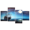 Papier Photo Encadrée Moderne Peinture Décor À La Maison Blue Sea Boat Art de Mur De Bateau
