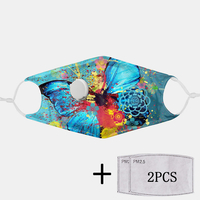 Papillon imprimé multicolore PM2.5 Joint de filtre Masque respiratoire non jetable antipoussière
