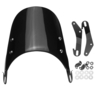 Pare-brise pare-brise noir pour moto universelle phares ronds 5inch-7inch