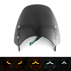 Pare-brise universel de pare-brise de moto de carénage avant de phare rond noir de 5-7 "avec LED