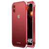 Pare-chocs en métal de Luphie + 9H Transparent étui en verre trempé transparent pour iPhone X