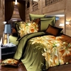 Parfum 3D Lily Polyester Fibre 4 PCS Ensembles de literie Literie et feuille de mariage Housse de couette Housse de cous
