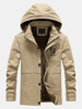 Parkas à capuche décontractées et chaudes pour hommes doublées en polaire