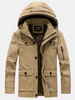 Parkas à capuche en coton décontracté en plein air pour hommes