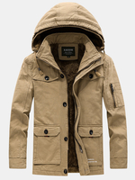 Parkas à capuche en coton décontracté en plein air pour hommes