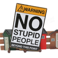 Pas des gens stupides étain signer millésime plaque de métal mur bar pub décor