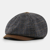 Patchwork couleur couture style britannique rétro bord court béret chapeau gavroche chapeau octogonal chapeau pour homme